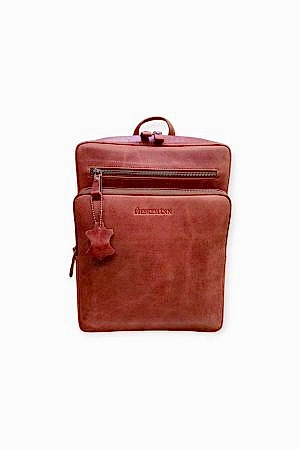 Hakiki Deri Antik Kiremit  Unisex Sırt Çantası