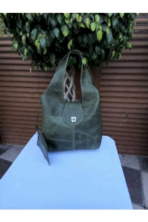 Randy Kapaklı Hakiki Deri Antik Yeşil Omuz Çantası