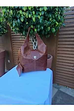 Randy Kapaklı Hakiki Deri Antik Taba Omuz Çantası