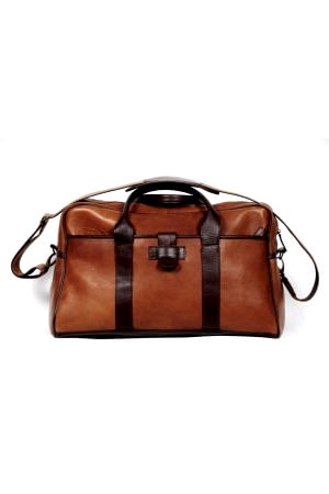 Roberto Çift Renk Hakiki Deri Seyahat Çantası