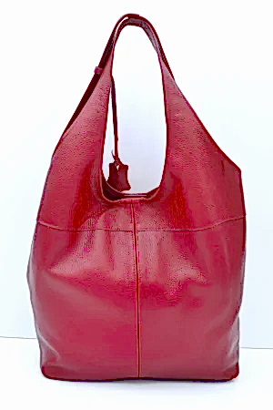 Randy Hakiki Deri Kırmızı Omuz Çantası