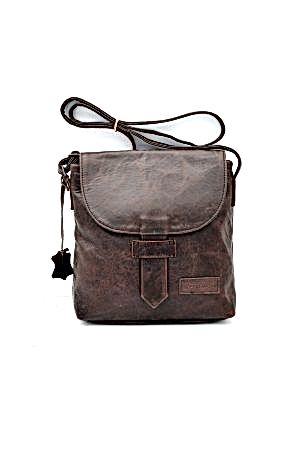 Antik Kahve Brit Hakiki Deri Askılı Omuz Çantası