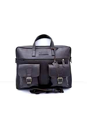 Randy Koyu Kahve Unisex Hakiki Deri Evrak&laptop Çantası
