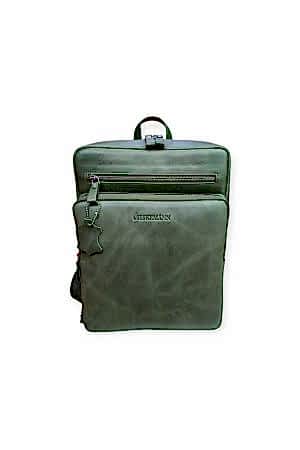 Antik Yeşil Hakiki Deri Unisex Sırt Çantası