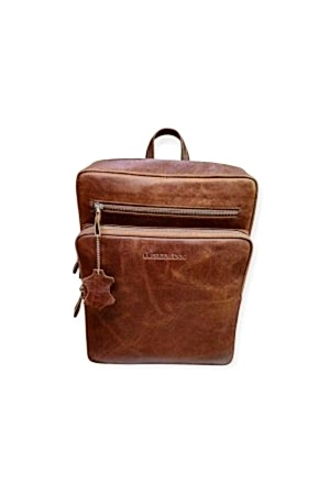 Hakiki Deri Antik Taba  Unisex Sırt Çantası