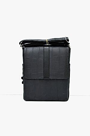 Viktor Siyah Kroko Hakiki Deri Omuz Postacı Çantası