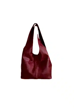 Randy Hakiki Deri Antik Bordo Omuz Çantası