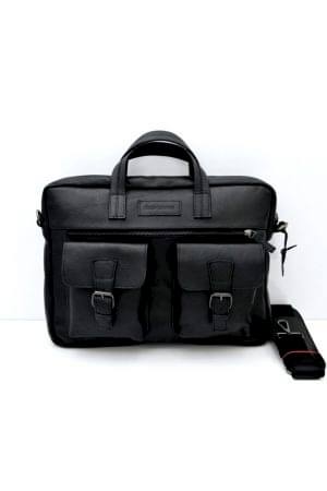 Randy Siyah Unisex Hakiki Deri Evrak&laptop Çantası