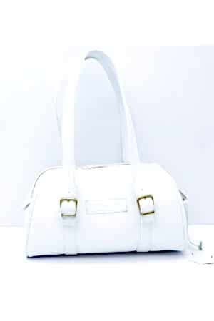 Deby Beyaz Hakiki Deri Mini Omuz Çantası