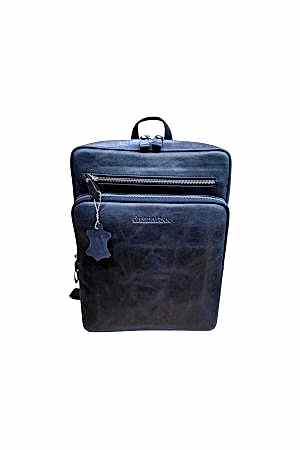 Hakiki Deri Antik Lacivert  Unisex Sırt Çantası