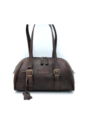 Deby Antik Kahverengi Hakiki Deri Mini Omuz Çantası