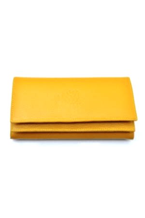 Naomi Hardal Sarı Hakiki Deri Çok Bölmeli Bayan Cüzdan