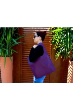 Asimetrik Model Mor Hakiki Deri El Portföy Clutch