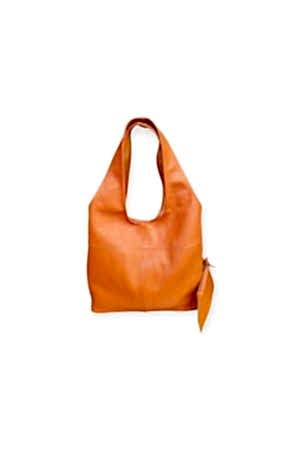 Randy Hakiki Deri Turuncu Omuz Çantası