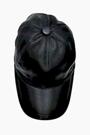 Hakiki Deri Unisex Siyah Beyzbol Şapka