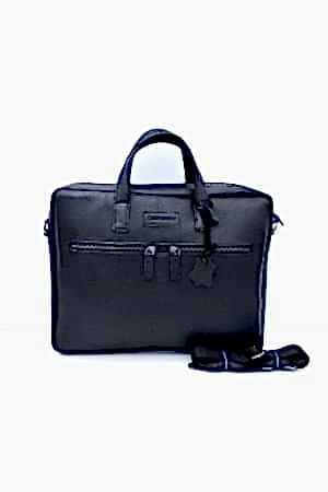 Alex Siyah Kibar Hakiki Deri Laptop Evrak Çantası