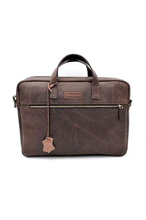 Ricardo Antik Kahve Çift Gözlü Hakiki Deri Laptop Evrak Çantası